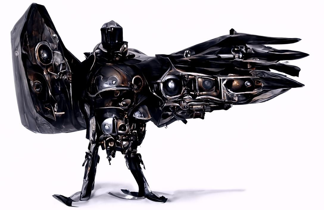 Futuristic Samurai Robot Warrior in Noir Lighting