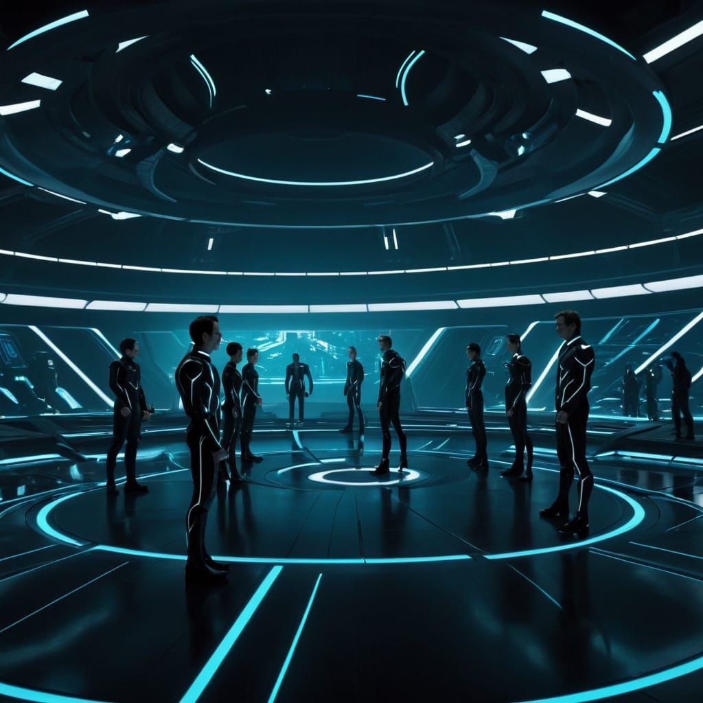 Epic Battle in Neon Futurism