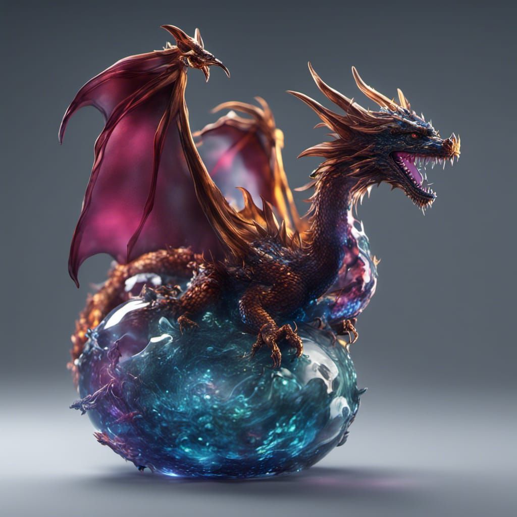 Glass Dragon Guardian of Crystalline Orb