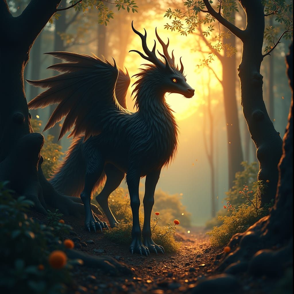 Voluptuous Shadow Chimera in Magical Forest