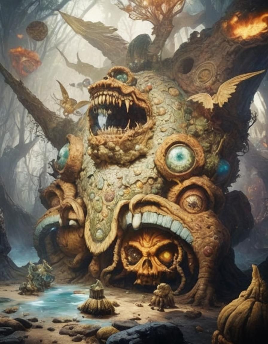 Evil Jester Juggling Faces: Photorealistic 3D Render