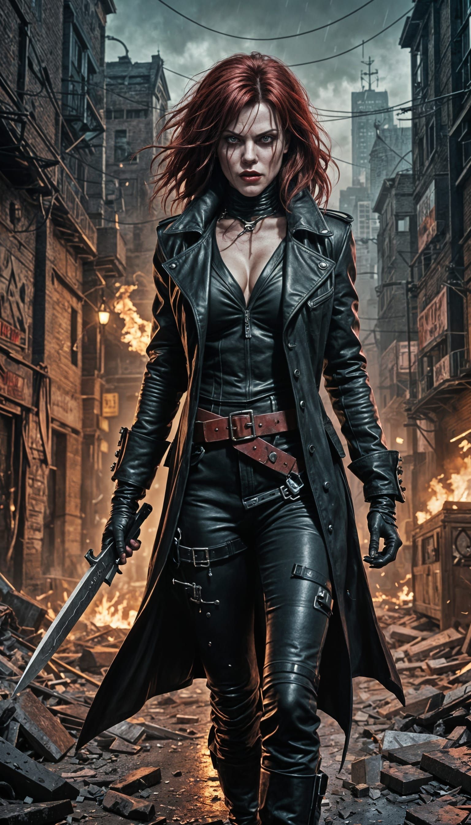 Marvel Villain Typhoid Mary with Knife: 8K Art