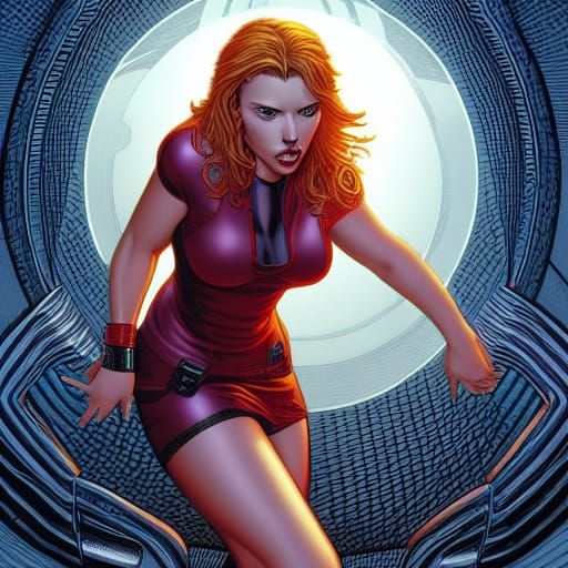 Scarlett Johansson as Comic Book Art