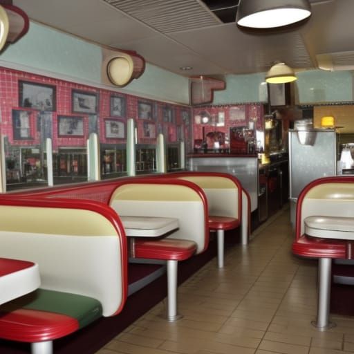Vintage 1950s Diner Illustration