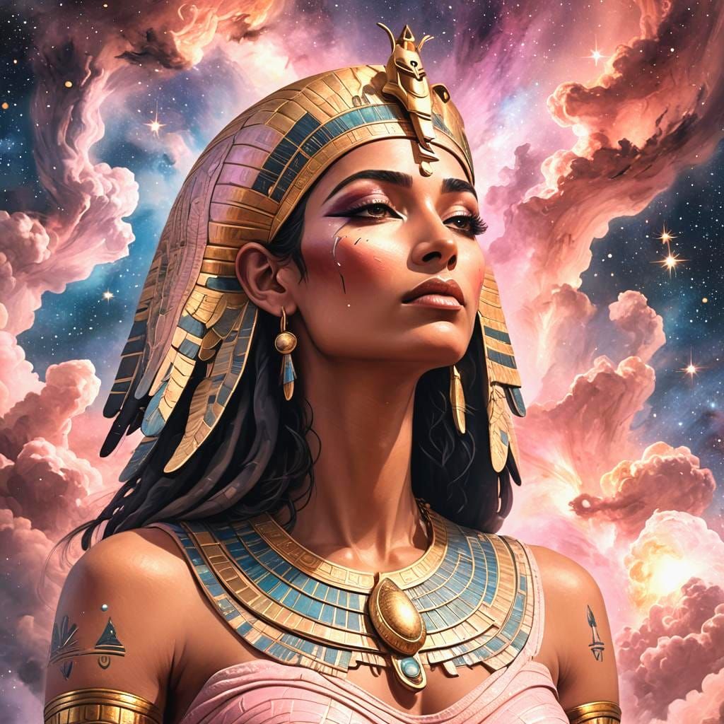 Goddess Isis High Priestess in Pastel Hues
