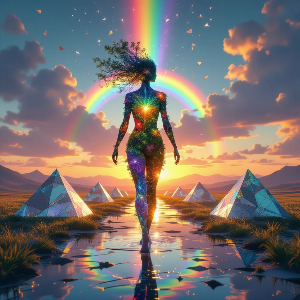 Prism Woman: A Hyperdetailed Light and Rainbow Ecosystem