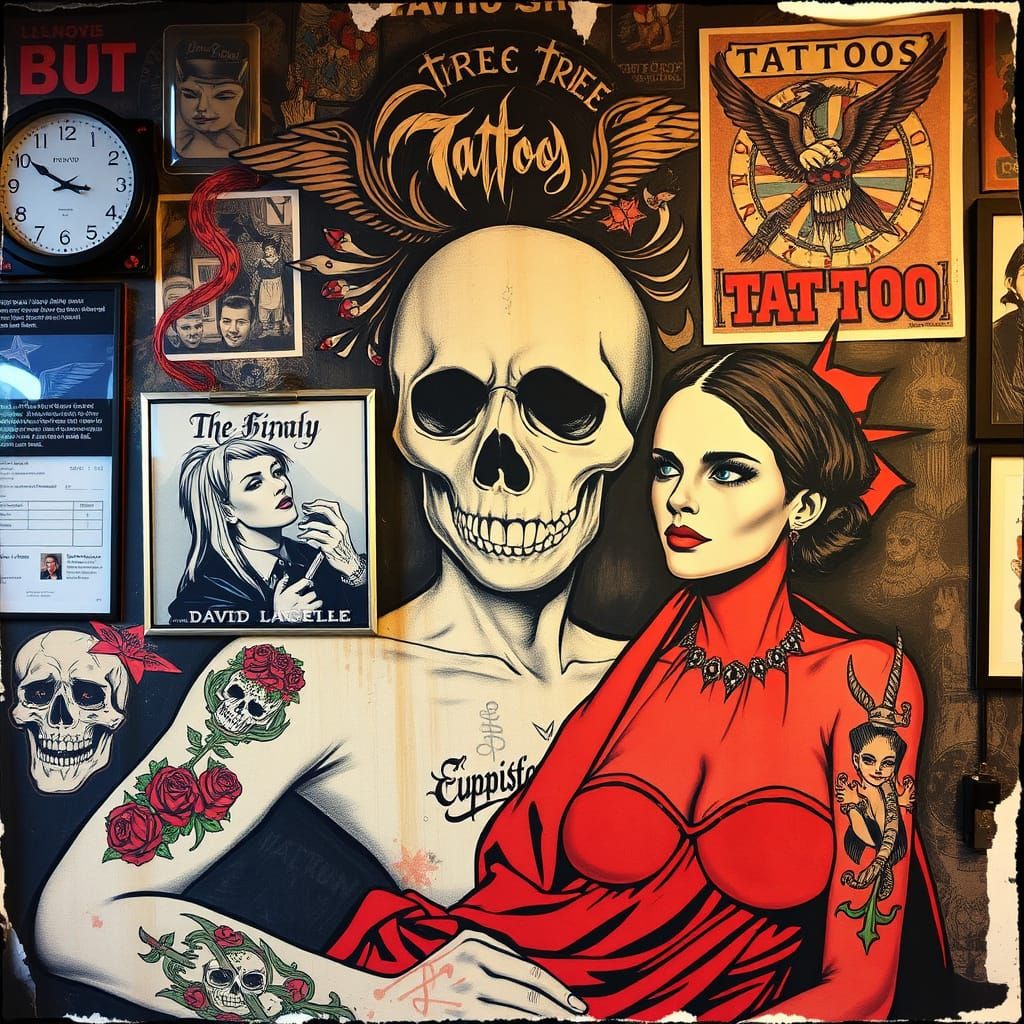 On the Wall of the Tattoo Shop
