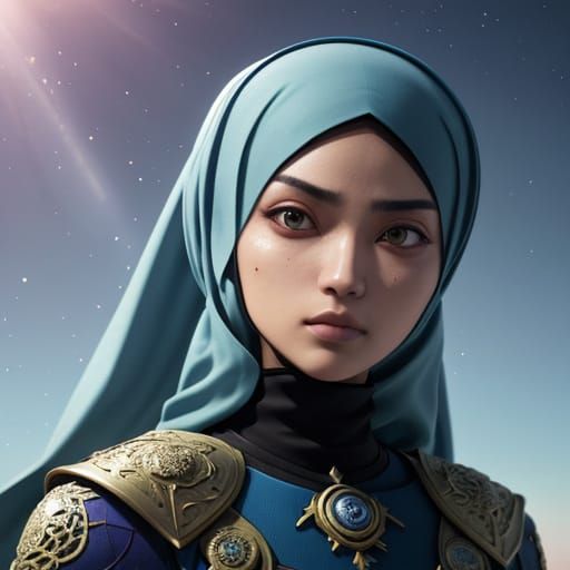 Muslim Girl Confronts Villain in Anime Style