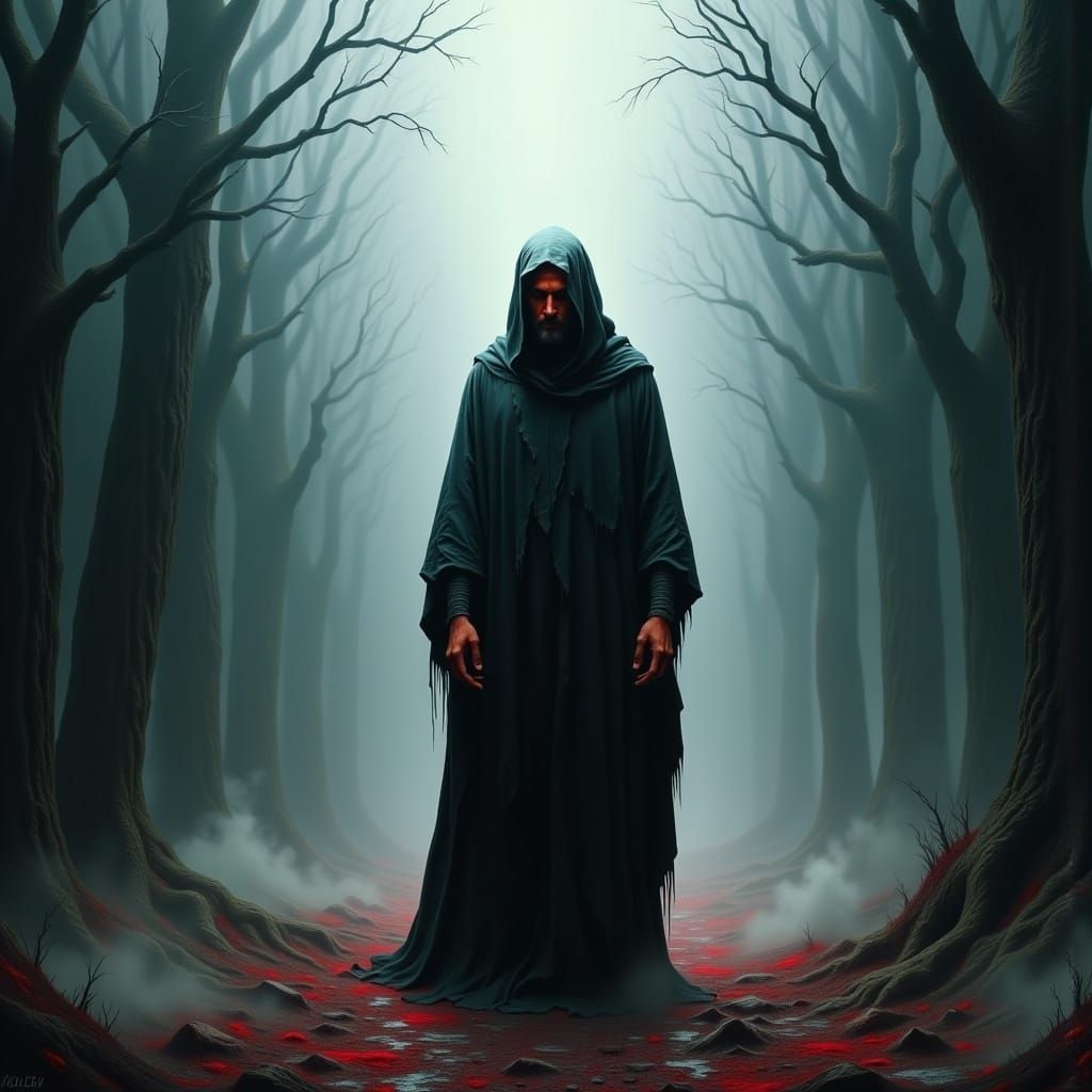 Mystical Forest Man in Dreamlike Art