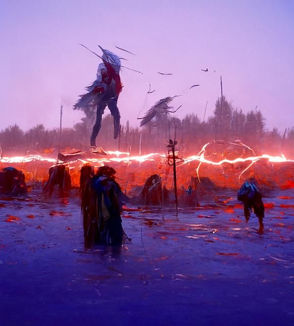 Cyberpunk Thunderstorm with Lightning