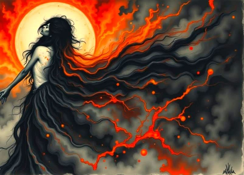 Abstract Ink Splashes and Dynamic Figures