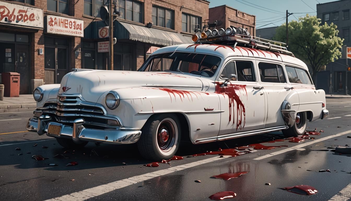 Evil Ghost Car: 40's Station Wagon in Sci-Fi Style