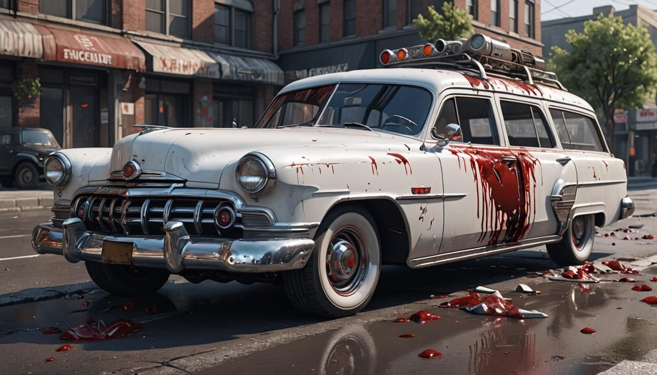 Creepy Ghost Car: 1940s Futuristic Station Wagon