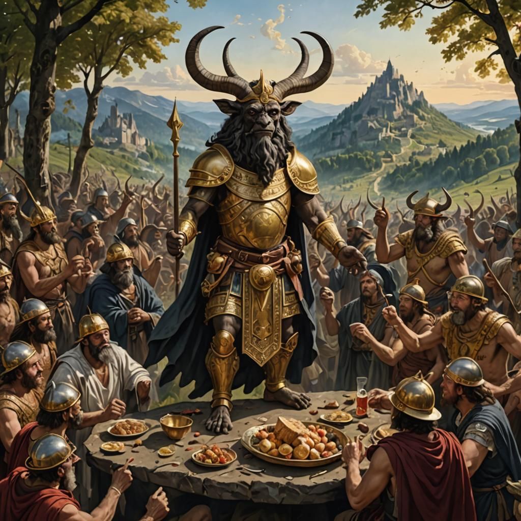 Moses casts down the Law on Mount Sinai