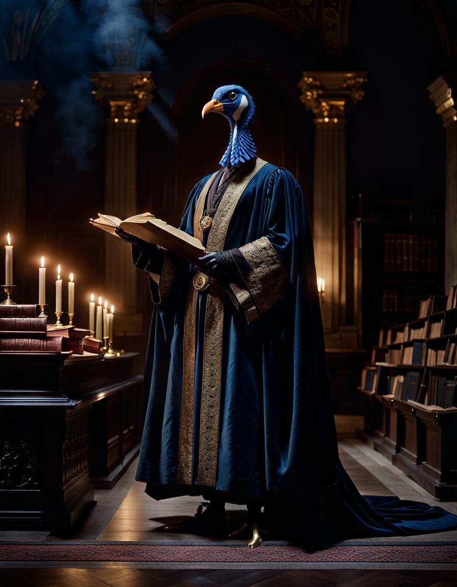 Anthropomorphic Turkey Professor Giving Lecture