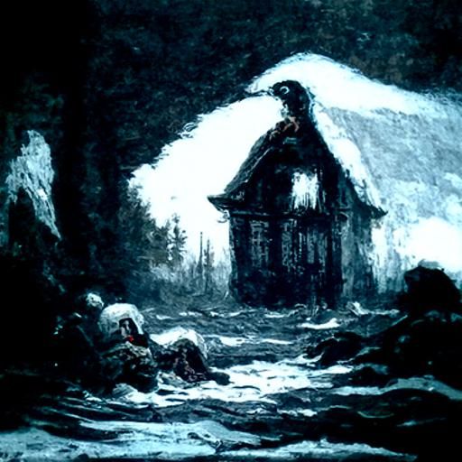 Cottagecore Horror in Gustave Doré Style