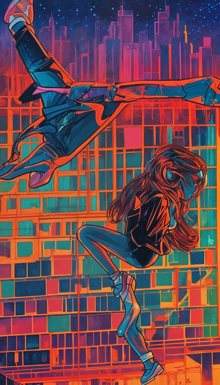 Confident Dancer in Vibrant Cityscape