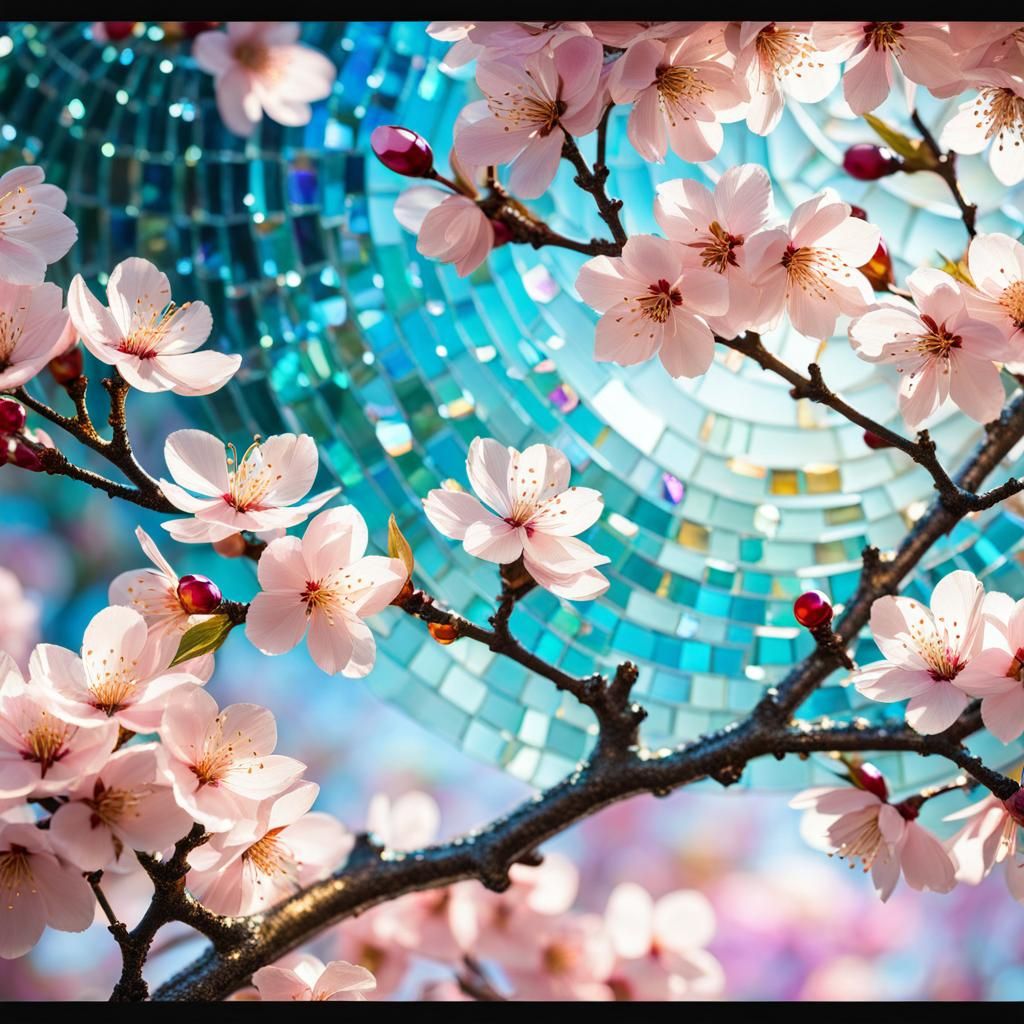 Art Deco Cherry Blossom with Gemstone Details