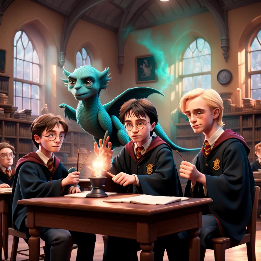 Harry Potter in Magic Class, Pixar Style