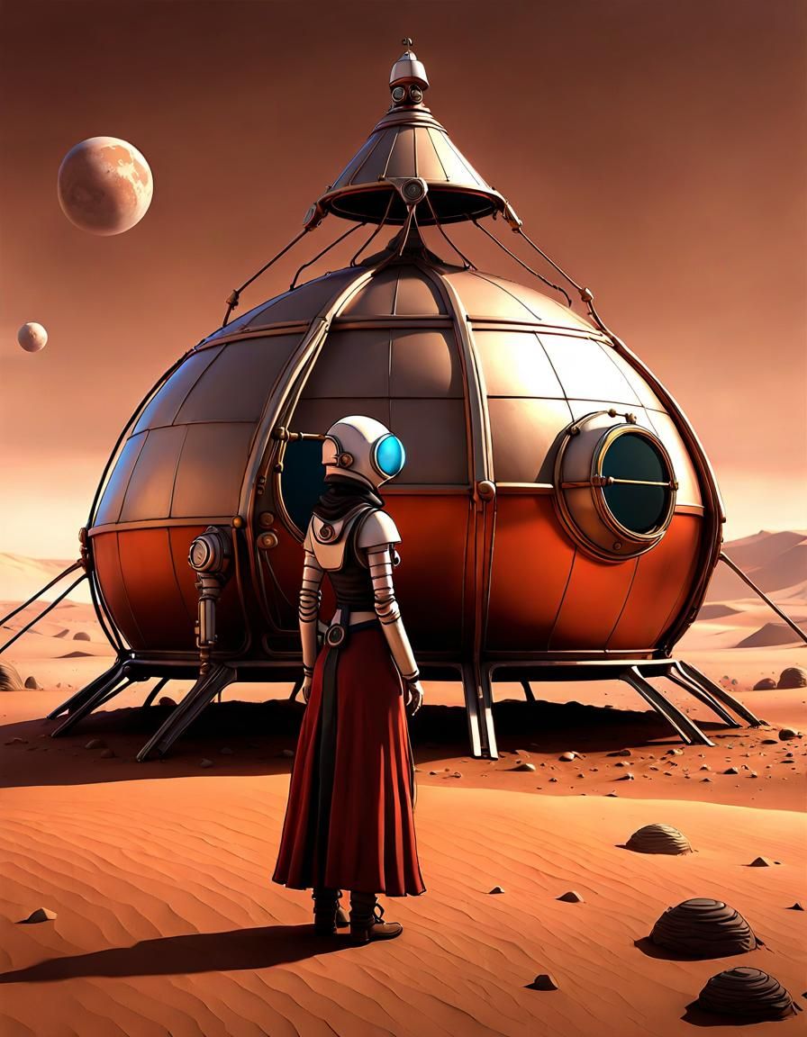 retro futuristic space tourism