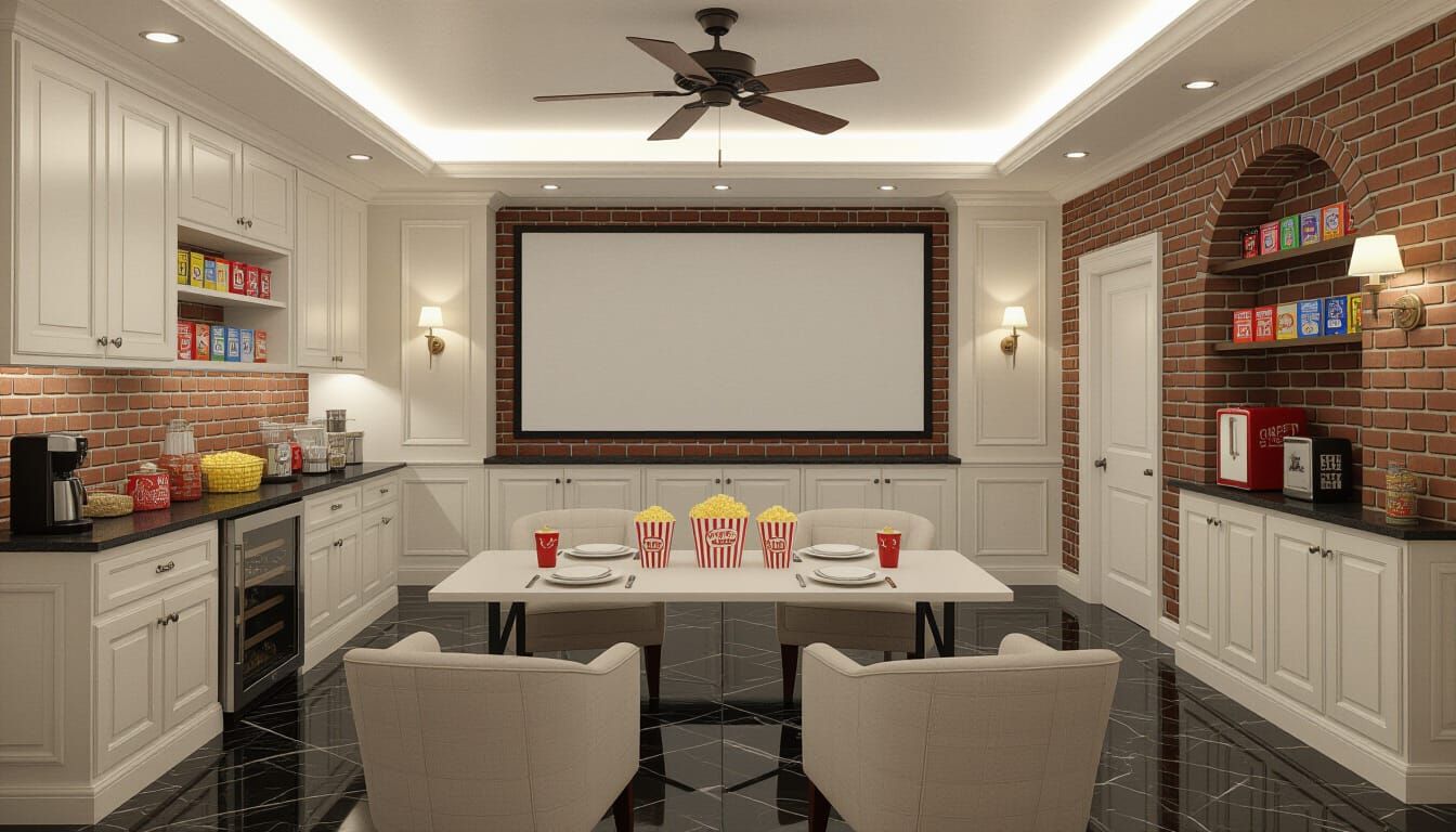 Victorian Movie Room with Secret Door