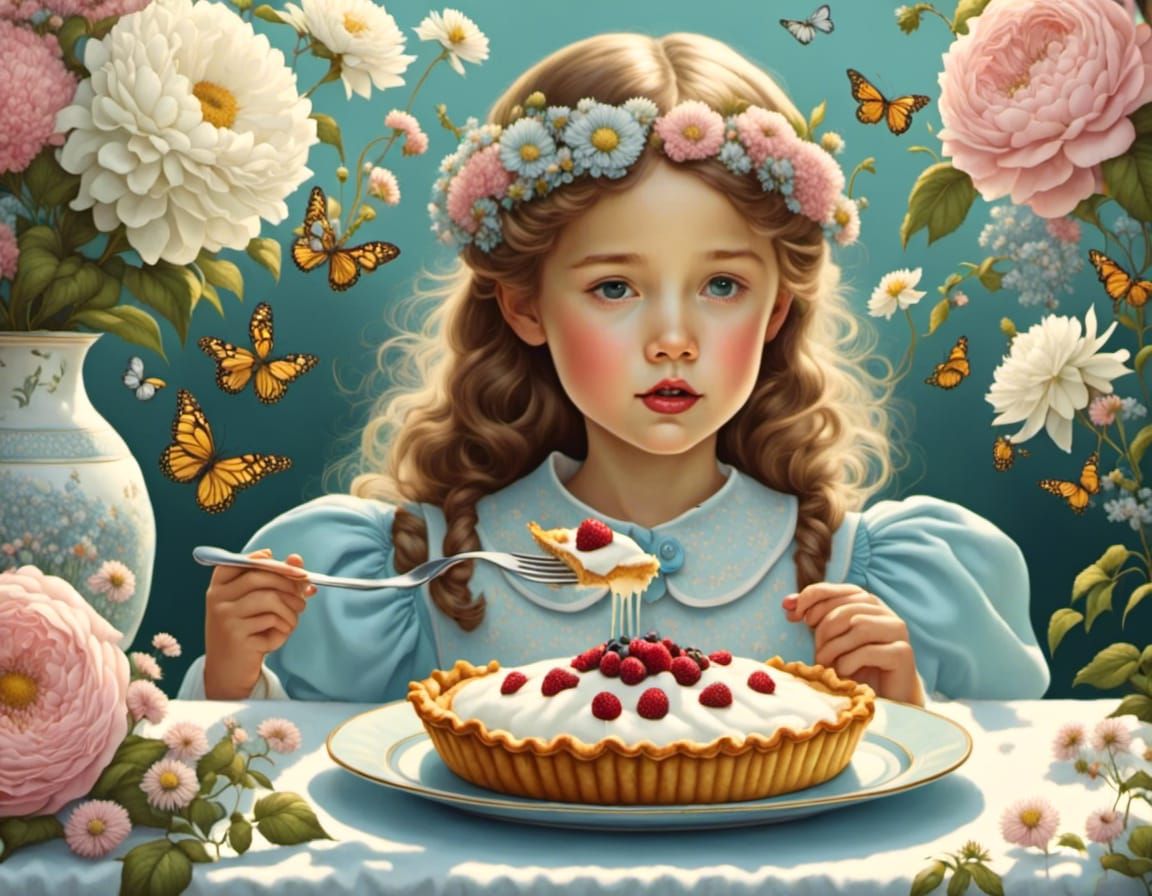 cream pie with wonky fork I