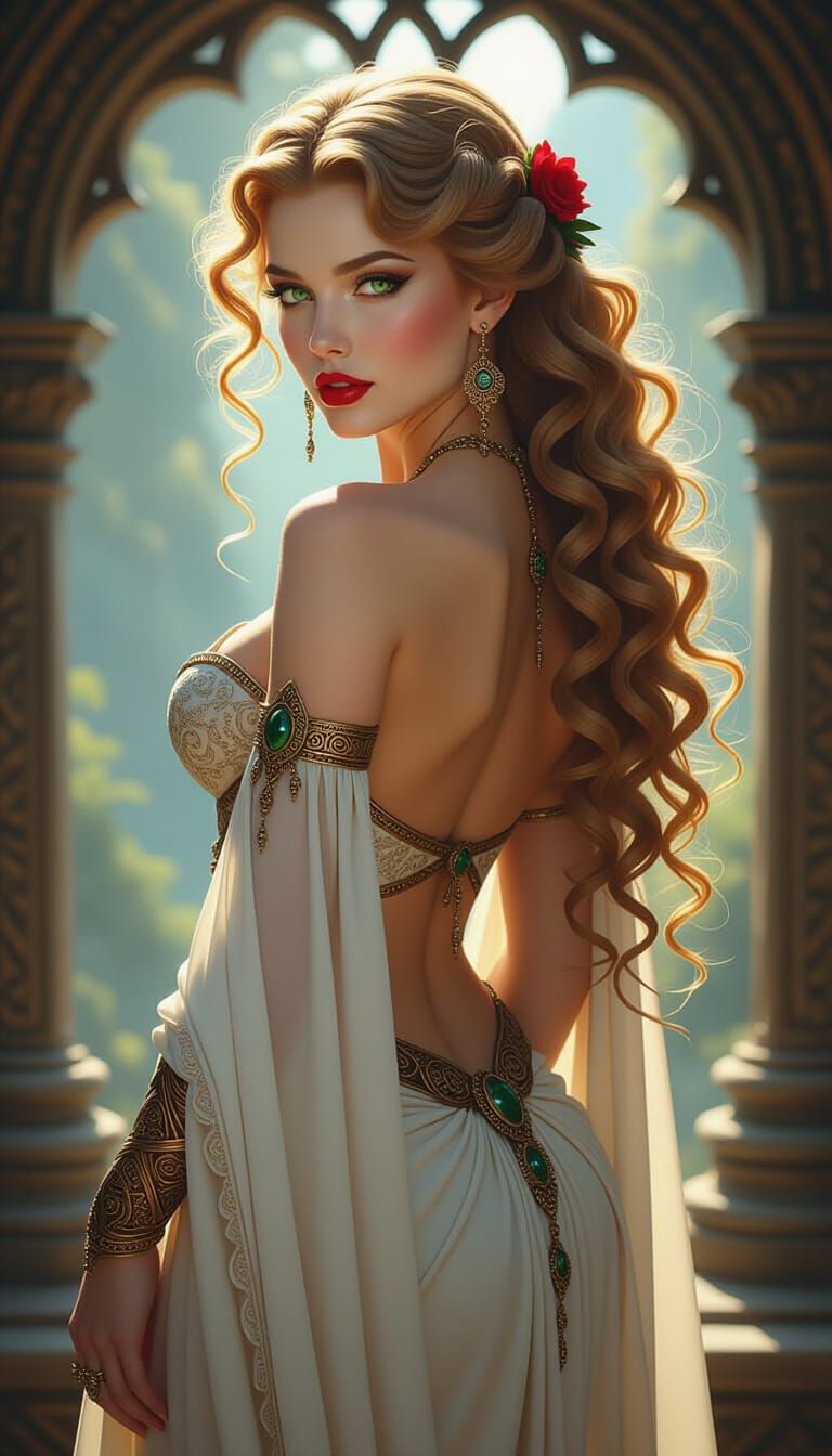 Celtic Goddess in Golden Hour Light