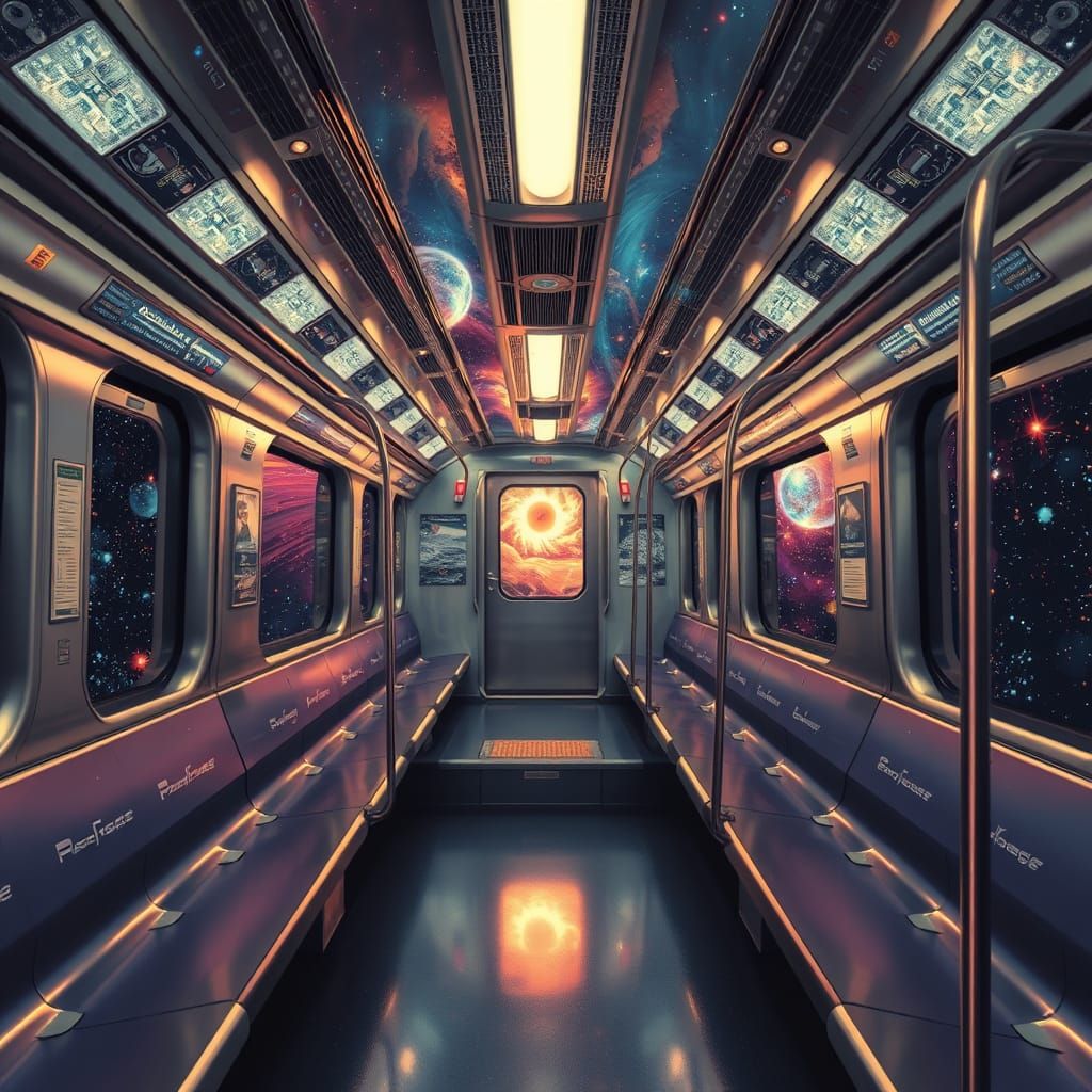 Galactic Subway Car Transports Through Cosmic Realms