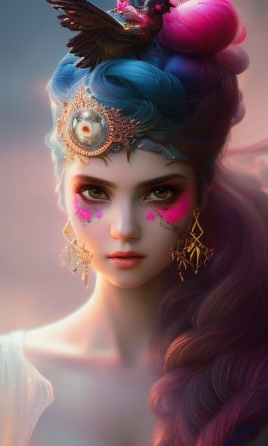 Candy Steampunk Baby Monster Portrait in 4K