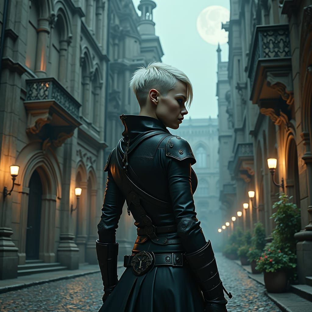 Assassin in Historic District: Surreal Matte Painting