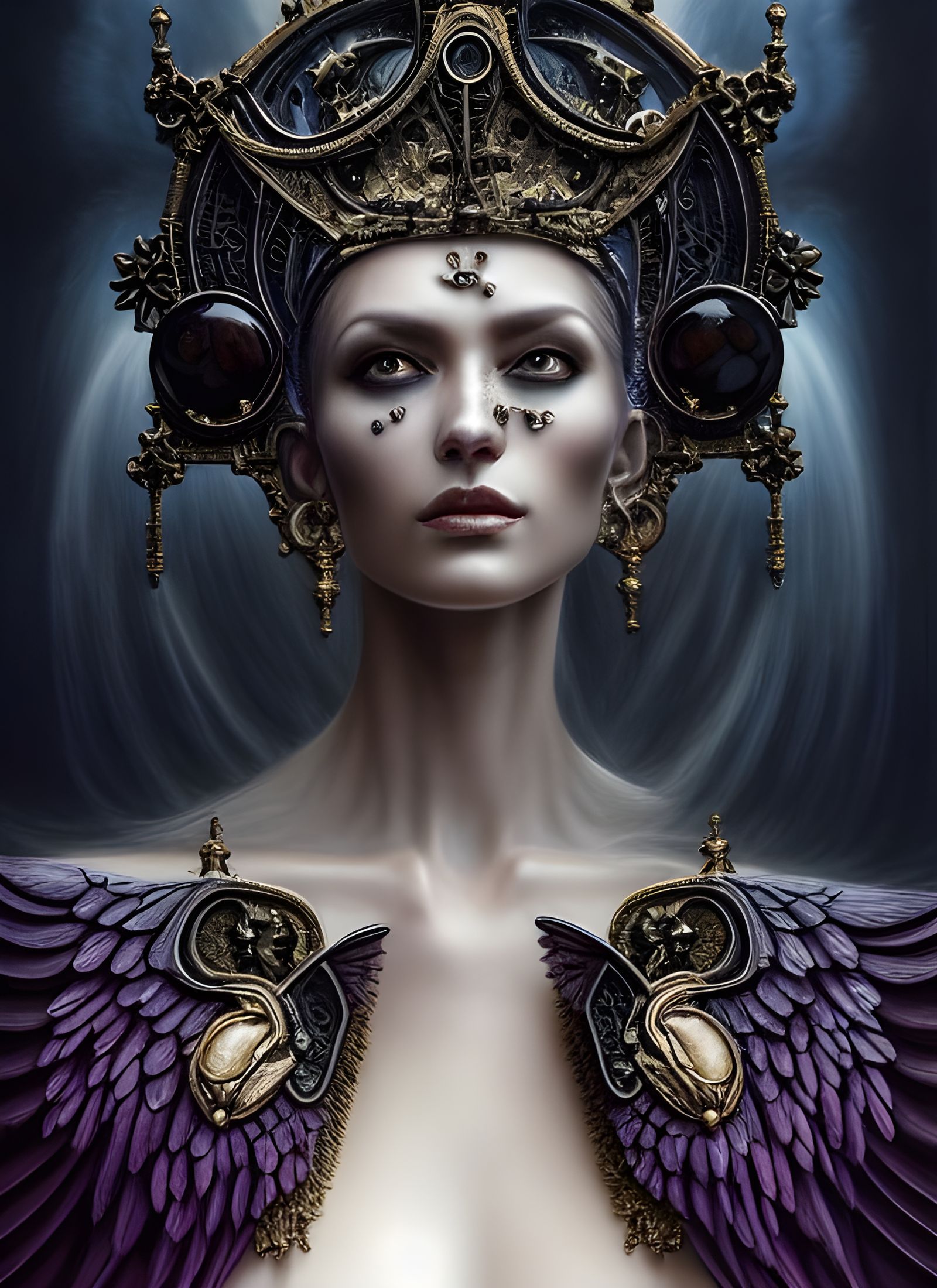 Ethereal Eldritch Empress with Onyx Earrings