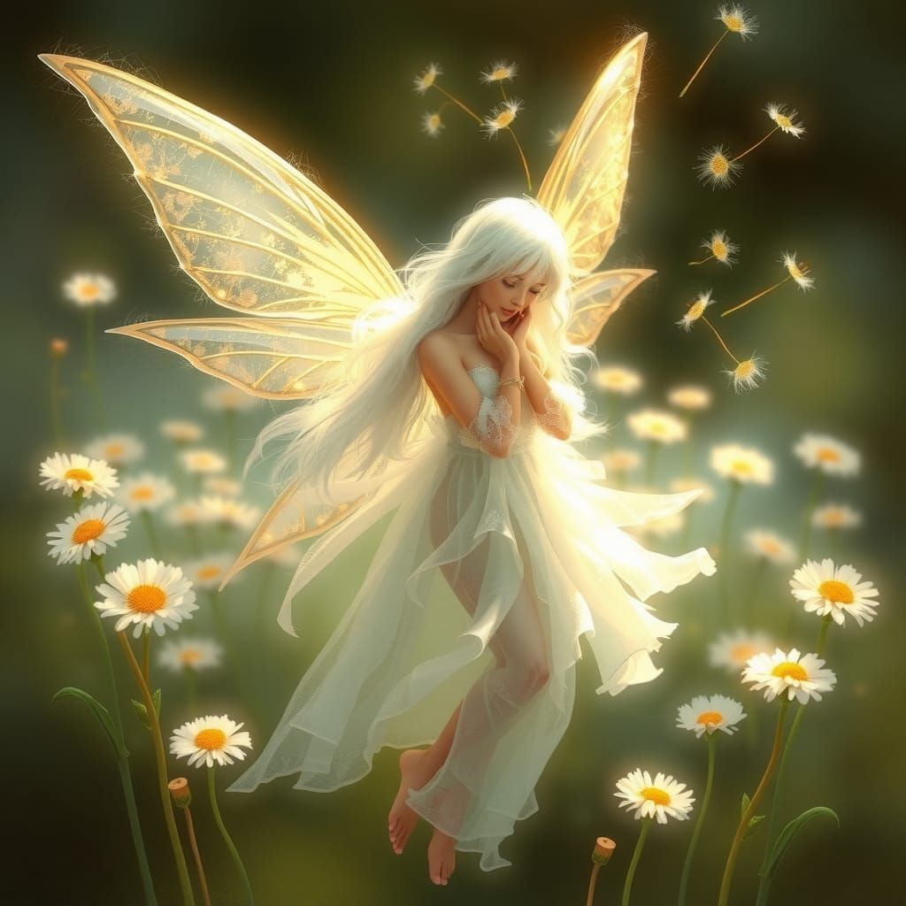 Dandelion Fairy with Ethereal Wings