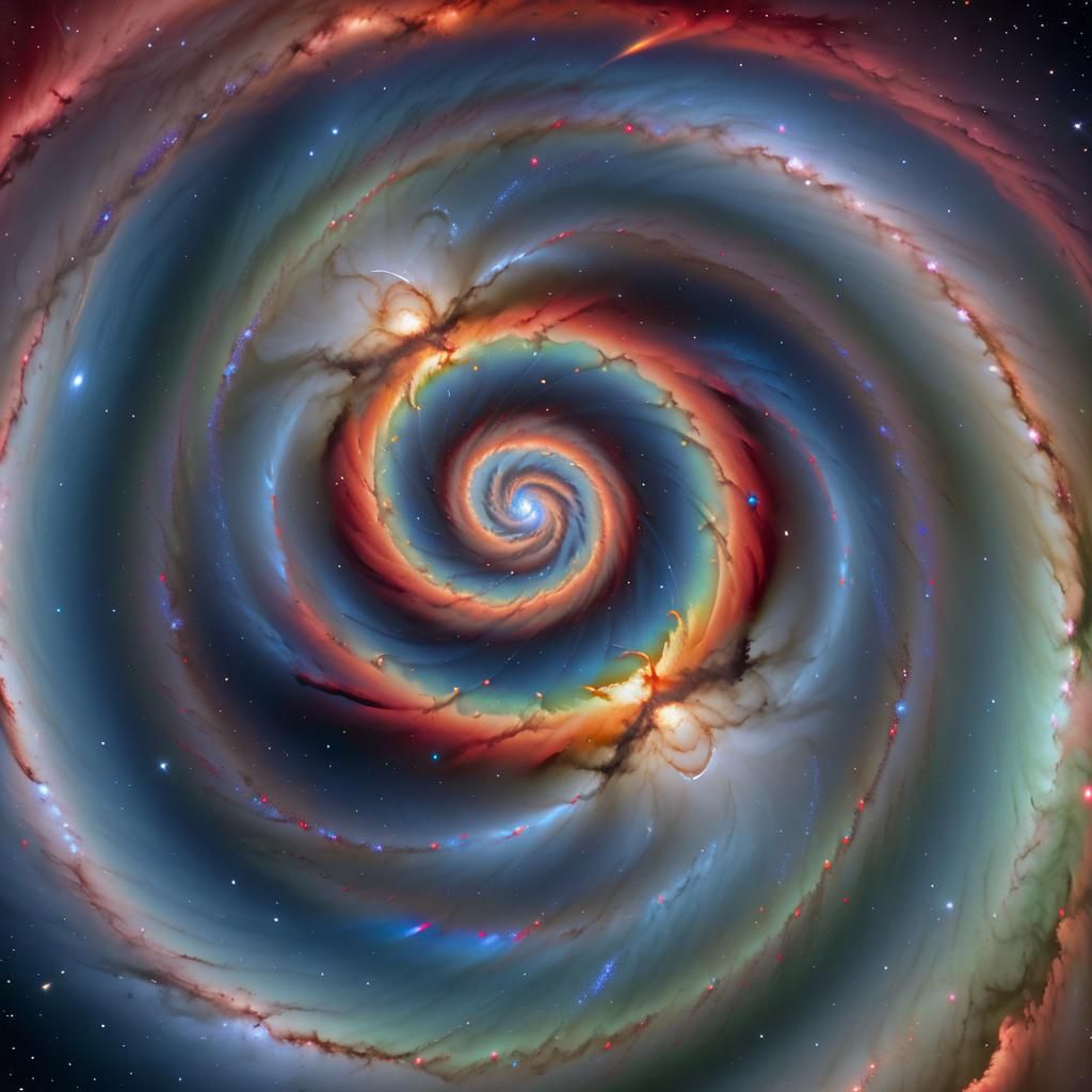 Galactic Core: Blue Giant Star in a Whirlpool Galaxy