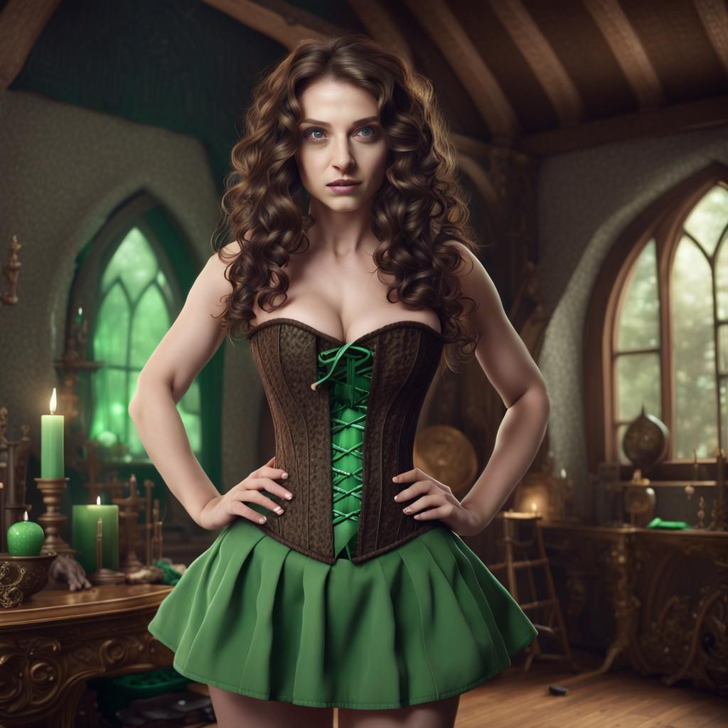 Enchanting Young Witch Casting Spells: Gothic Art