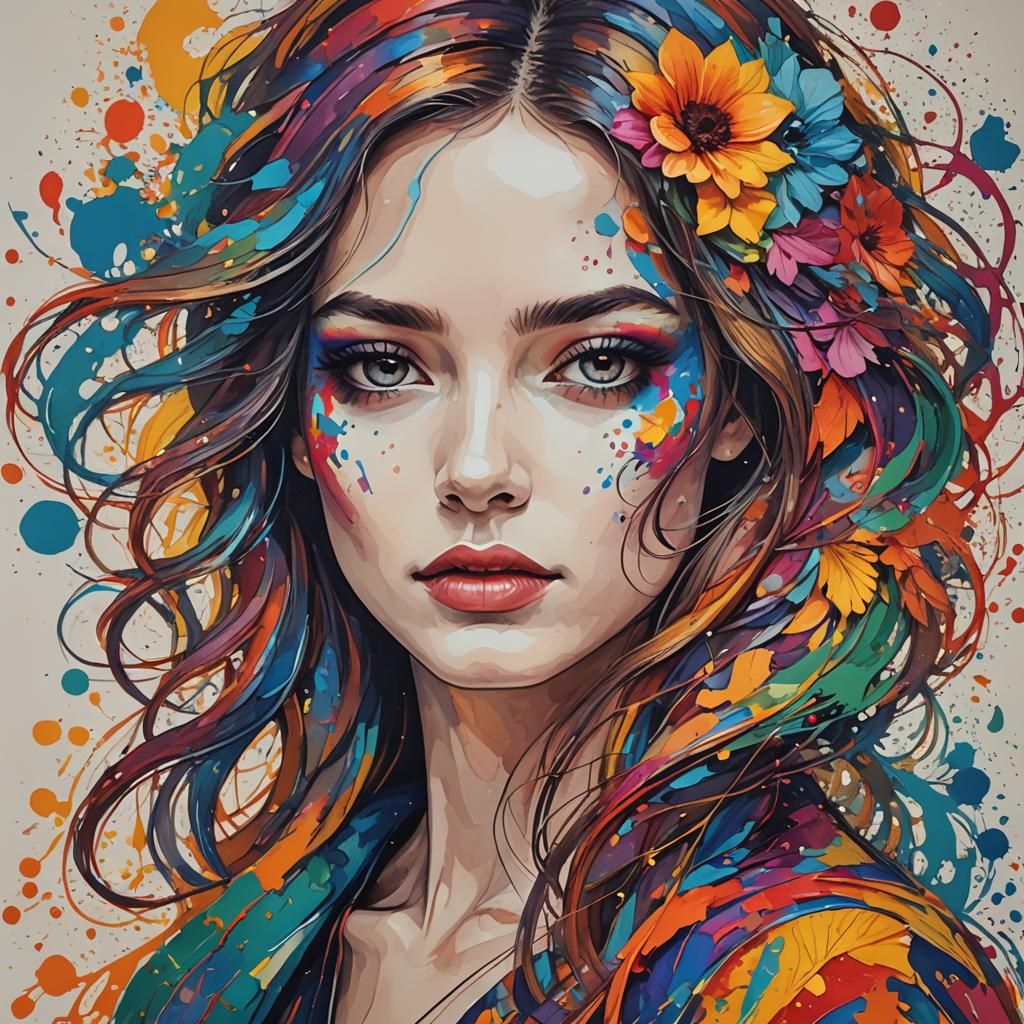 Colorful Art of a Woman