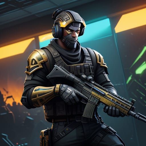 Battle-Ready Fortnite Warrior Unleashes Futuristic Fury