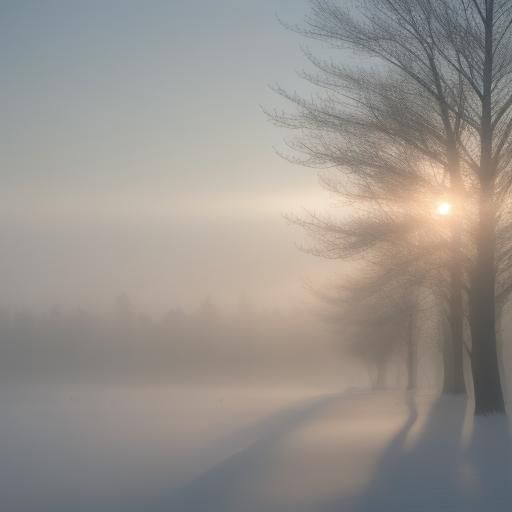 Pale Winter Sun Through Dense Fog
