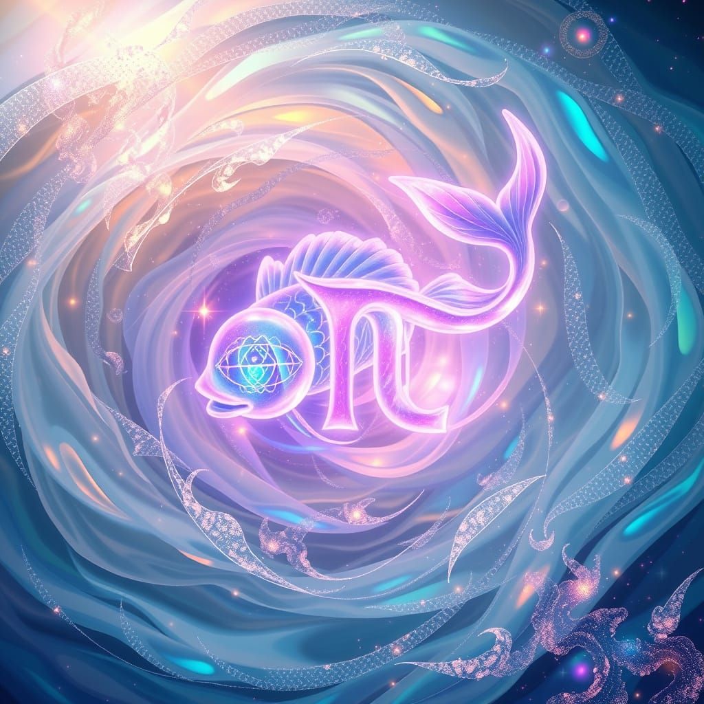 Mystical Pisces Zodiac in Dreamy Aquatic World