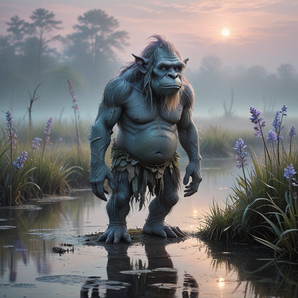Marsh Troll Portrait in Pastel Art