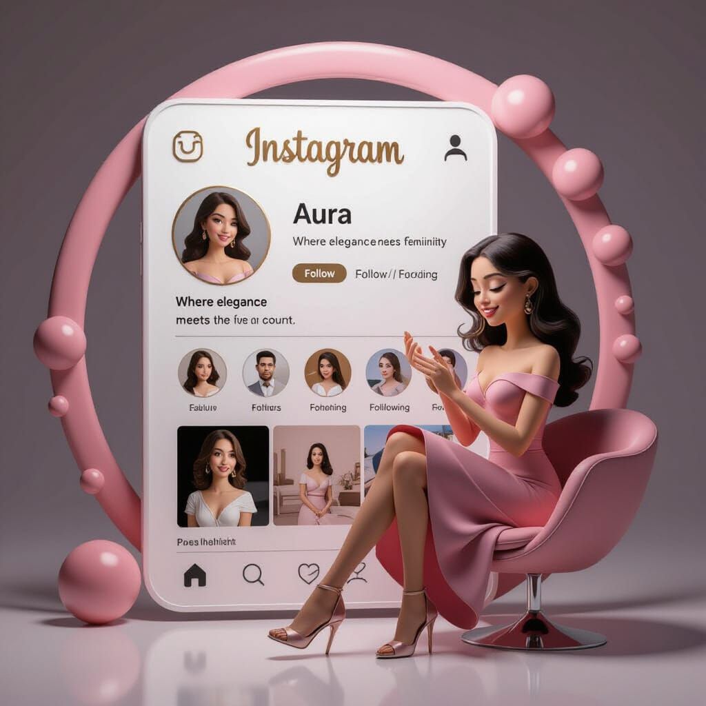 Pixar-Style 3D Instagram Profile Design