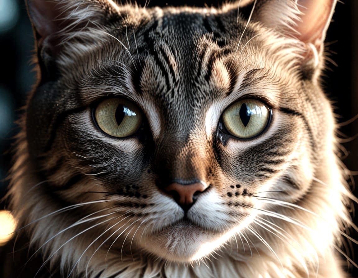 Serene Feline Beauty in Cinematic Realism