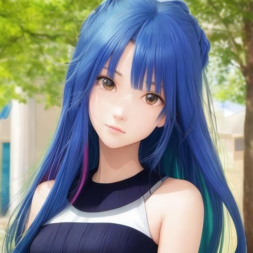 Anime Girl Portrait in Manga Illustration Style