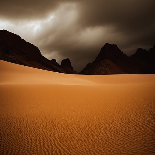 Surreal Desert Landscape Double Exposure