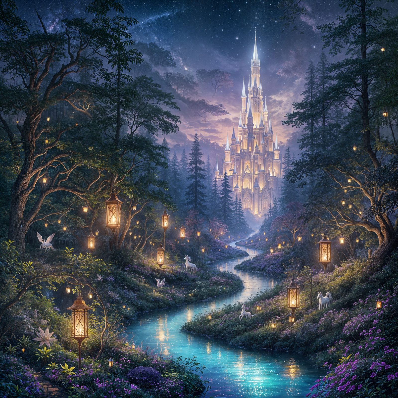 Ethereal Twilight Forest with Bioluminescent Wonders