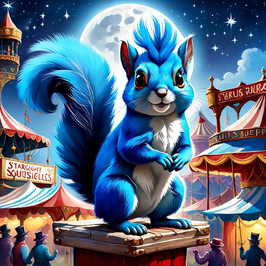 Azure's Blue Squirrel Circus: A Town's Edge Spectacle
