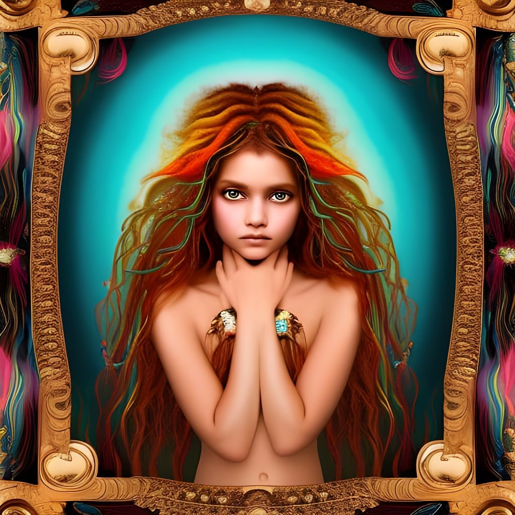 Radiant Lakota Girl Portrait in Storybook Realism