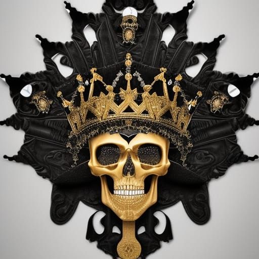 Golden Crowned Skull Digital Matte Painting