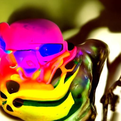 Disgusting Biopunk Frogman Feast in Neon