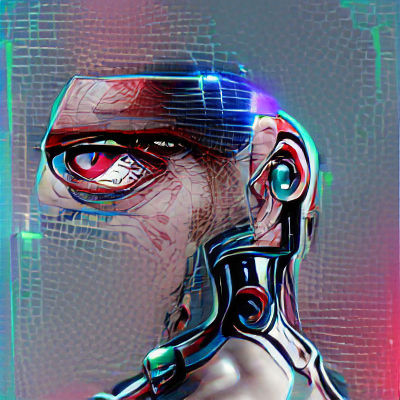 Futuristic Cyborg with Advanced Technology