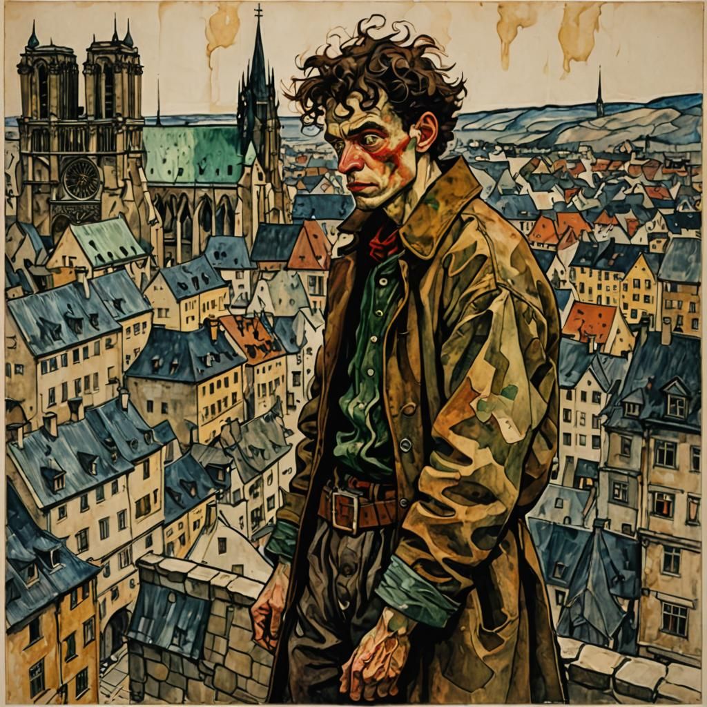 Notre Dame Hunchback in Expressionist Style